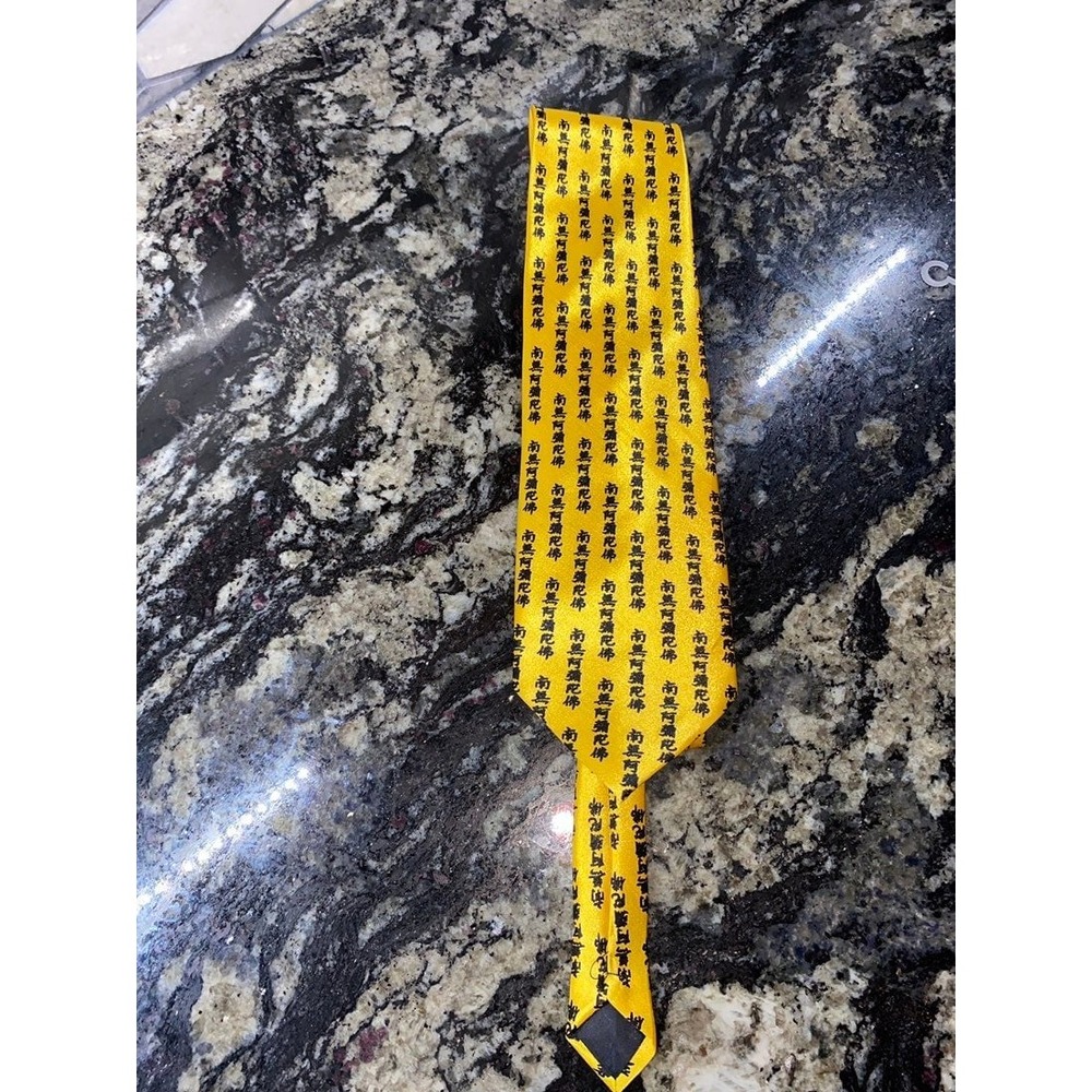 Gold City Handmade Chinese lettering gold mens tie‎